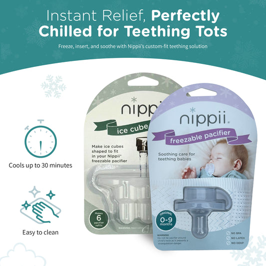 Original Freezable Teething Pacifier and Ice Cube Tray Bundle