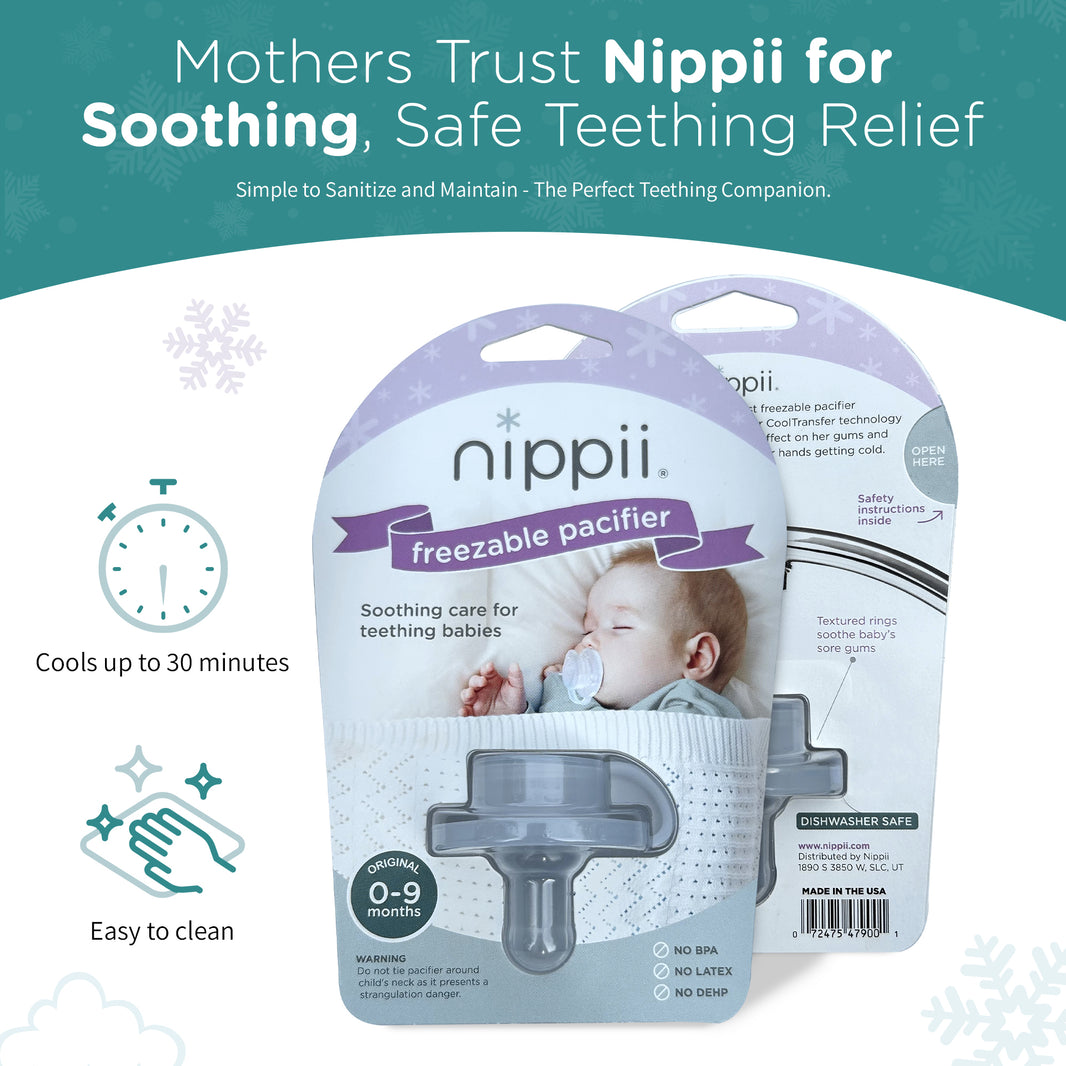Nippii | Baby teething relief | Freezable silicone teether pacifier ...