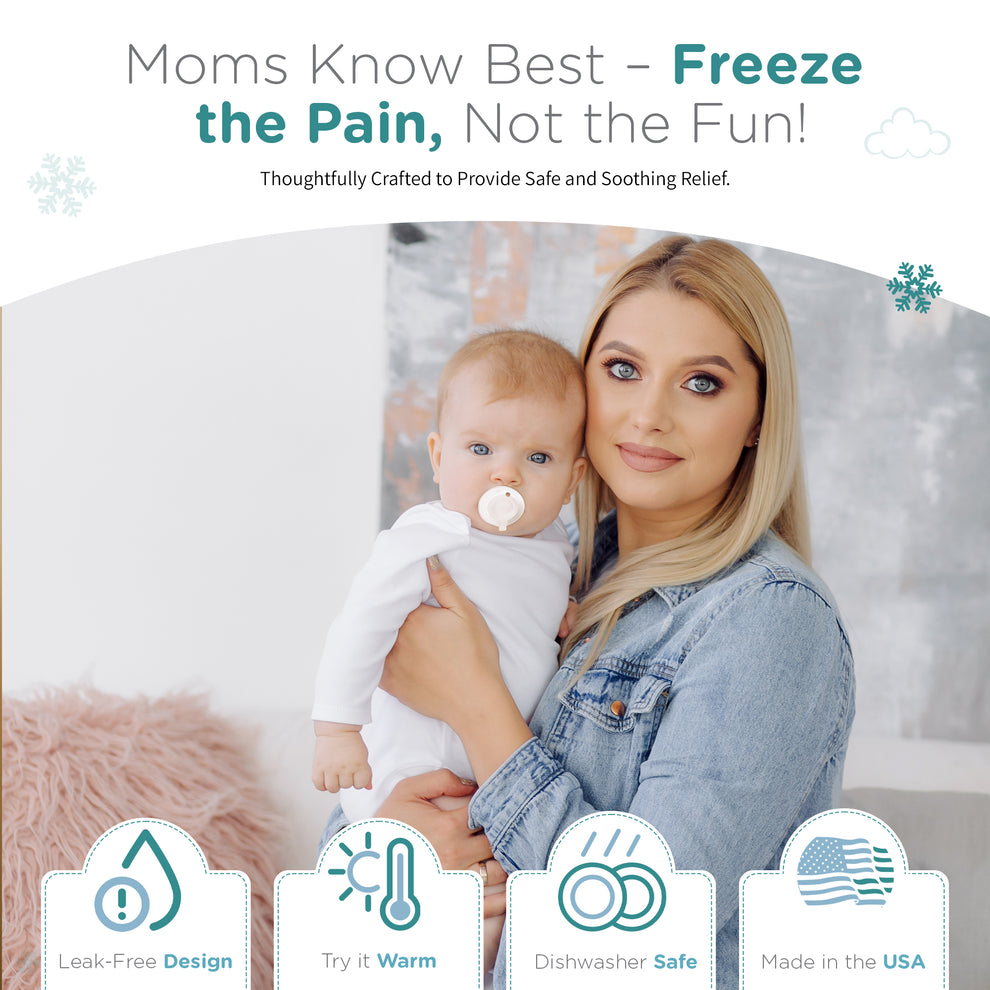 Ultimate Teething Relief - Freezable Teether Pacifier & Ice Cube Tray ...